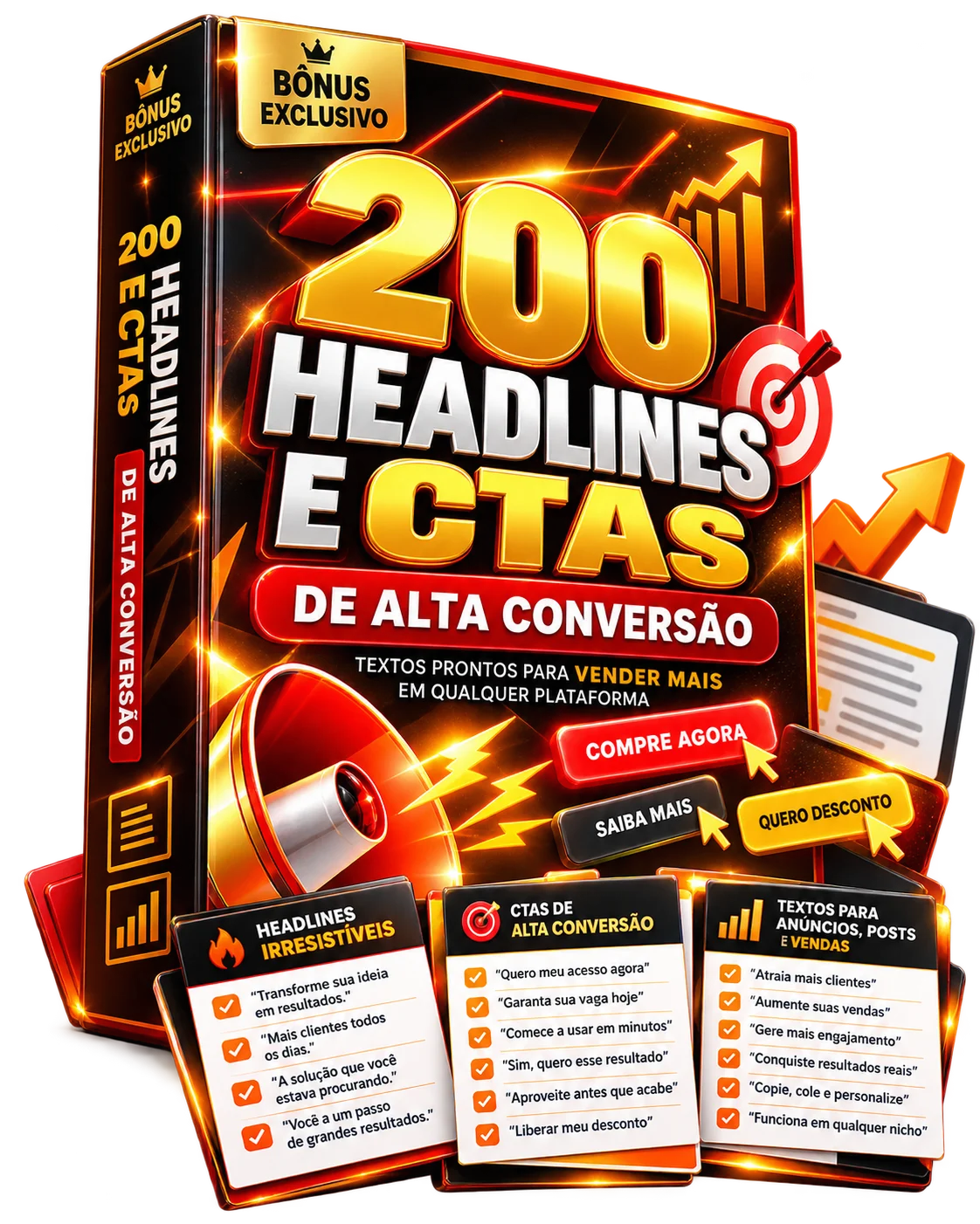 Capa do bônus 4: 200 Headlines e CTAs de Alta Conversão